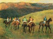 Edgar Degas Racehorses in Landscape Norge oil painting reproduction